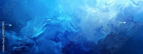 An abstract blue background. Beautiful blurred paint blue texture. Blue and white mixed paint background.