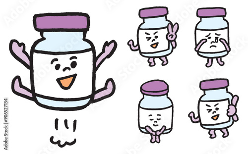 医療などで使えるかわいいワクチンのキャラ素材