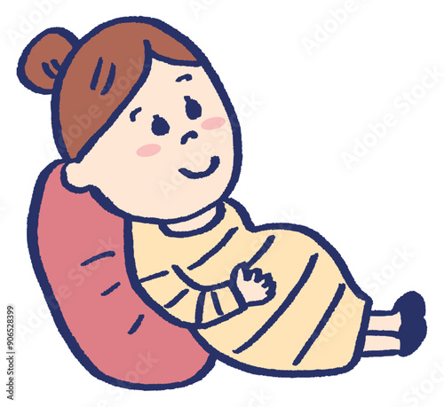 ワンピースを着たかわいい妊婦さん