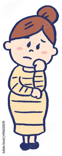 ワンピースを着たかわいい妊婦さん