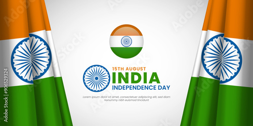 India Independence Day 15 August Celebration Vector Design Illustration. Template for Poster, Banner, Advertising, Greeting Card or Print Design Element
