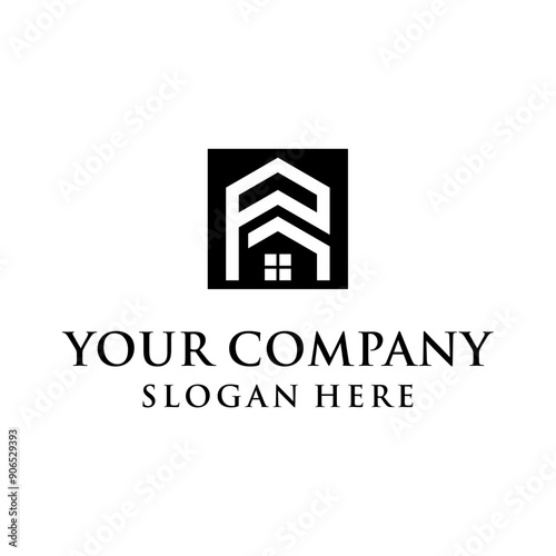 house monogram logo concept, clean, modern, strong.