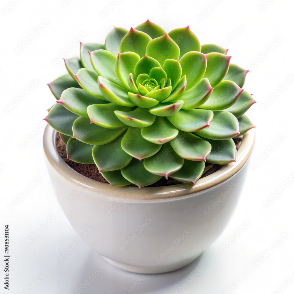 Aeonium kiwi in a beautiful pot, white solid background, perfect for marketing use Aeonium kiwi in a beautiful pot, white solid background, perfect for marketing use