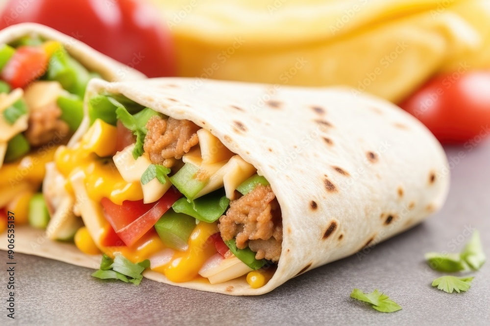 Burritos on a wooden table