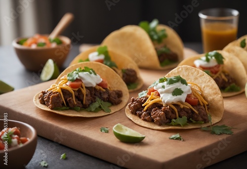 Delicious Beef Taco with Fresh Toppings