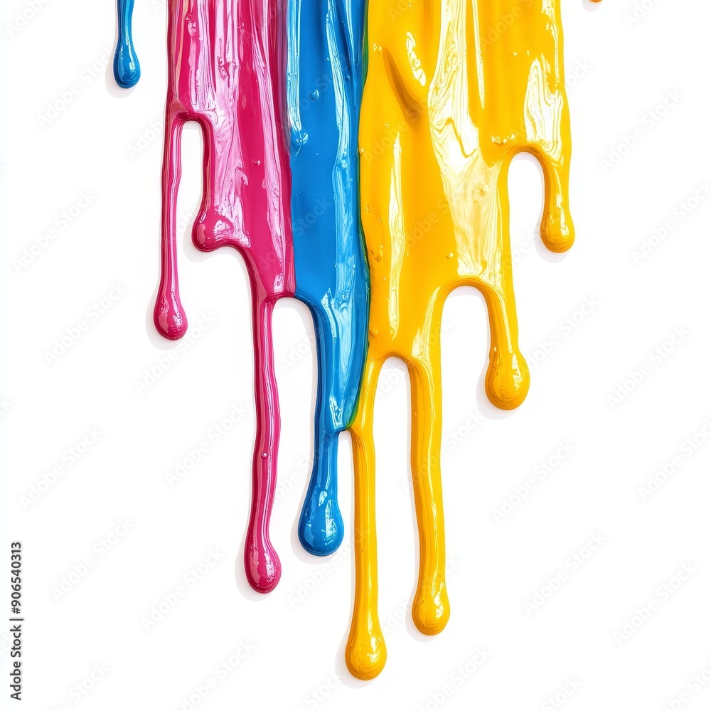 Naklejka premium A rainbow of colors is splashed across a white background