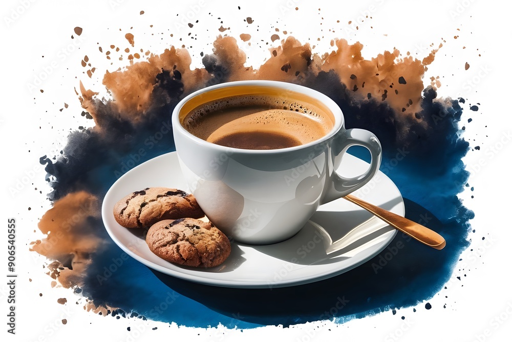 Obraz premium Cup of hot coffee isolated on white background. 