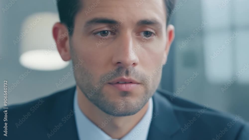 A business professional face, engaged in a phone call, showing focused communication. A business professional face, engaged in a phone call, showing focused communication.