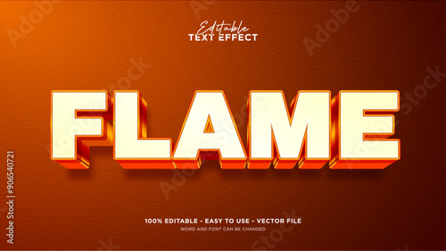 Editable flame 3d text effect, burn text style effect