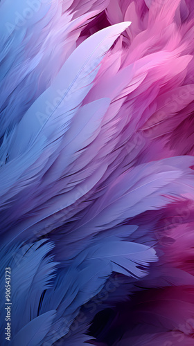 Digital red and purple gradient feather abstract graphic poster background