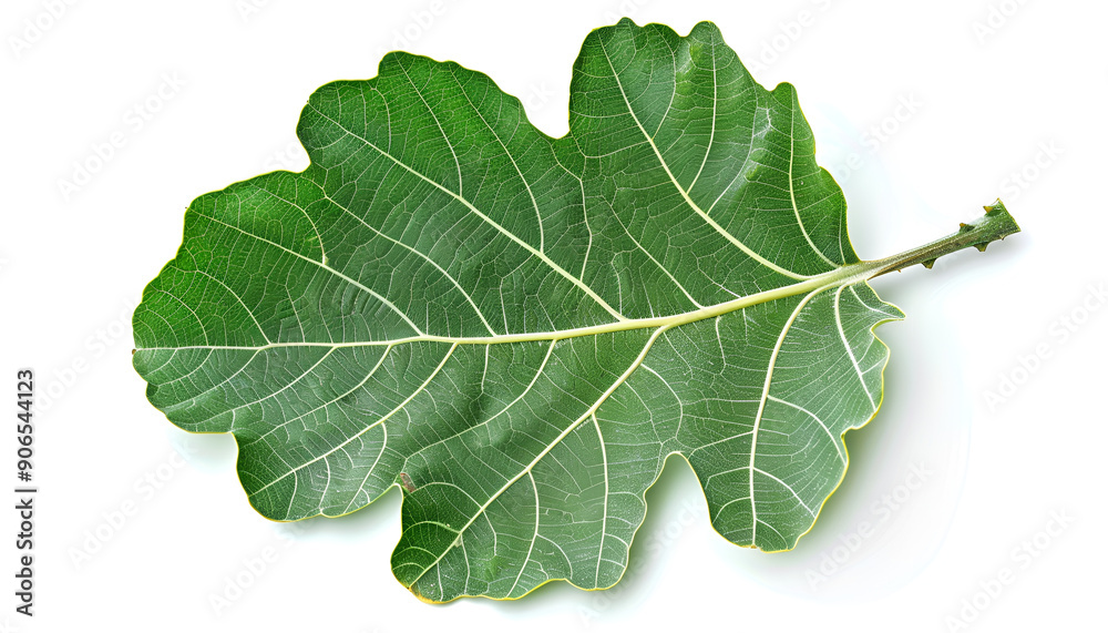 One green leaf of fig tree isolated on white One green leaf of fig tree isolated on white