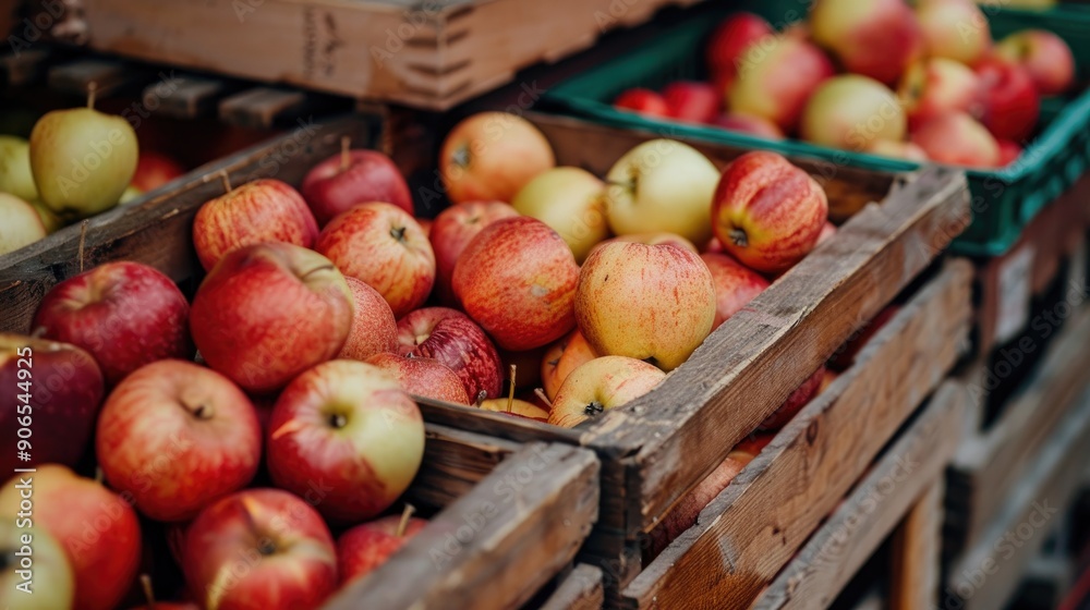 Fresh apples available at market Fresh apples available at market