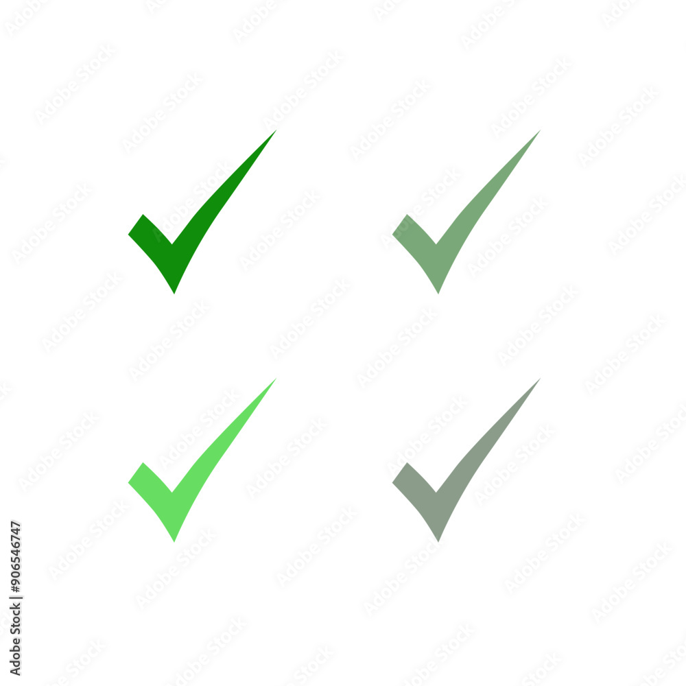 Green Check Arrows Collection isolated on White Green Check Arrows Collection isolated on White