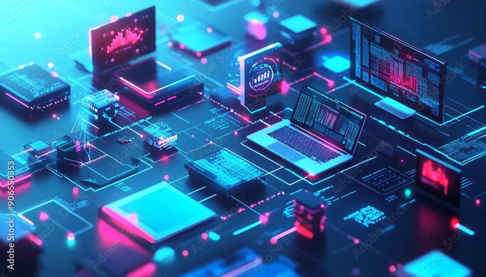 Technological Interconnectivity: Data Transfer and Analysis, data transfer lines or connections Technological Interconnectivity: Data Transfer and Analysis, data transfer lines or connections