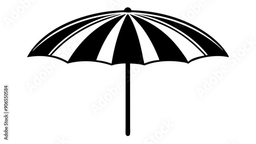 Stylish Beach Umbrella Silhouette Designs for Your Summer Projects, Elegant Beach Umbrella Silhouette