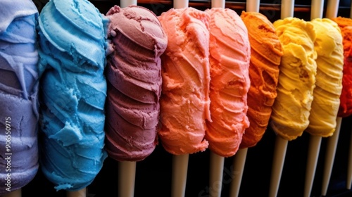 Colorful Ice Cream on Sticks photo