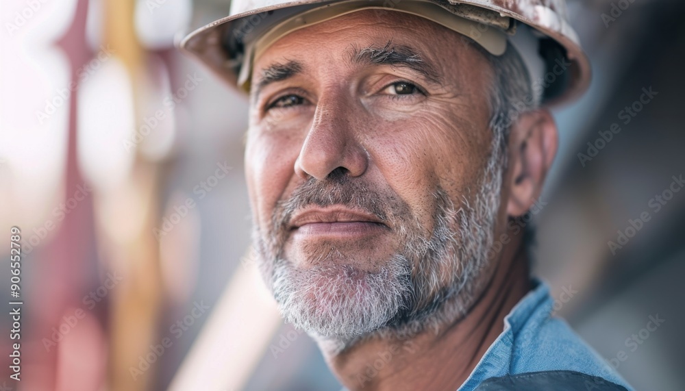 Close Up Portrait of Construction Worker in Hard Hat Close Up Portrait of Construction Worker in Hard Hat