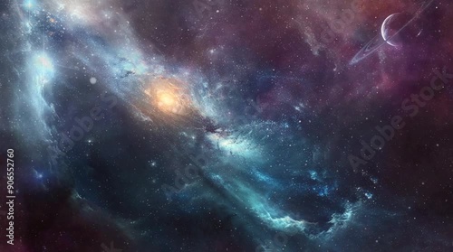 footage animation of galaxy in space