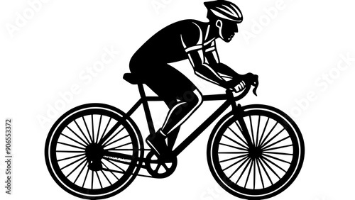 Dynamic Bicycle Rider Silhouette Designs for Active Lifestyle Projects,  Bicycle Rider Silhouette Images for Cycling Enthusiasts