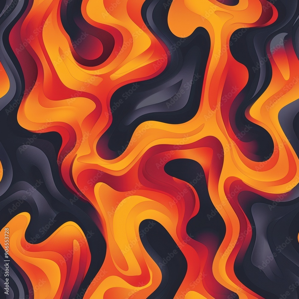 Seamless pattern of smooth flowing lines resembling flames Seamless pattern of smooth flowing lines resembling flames