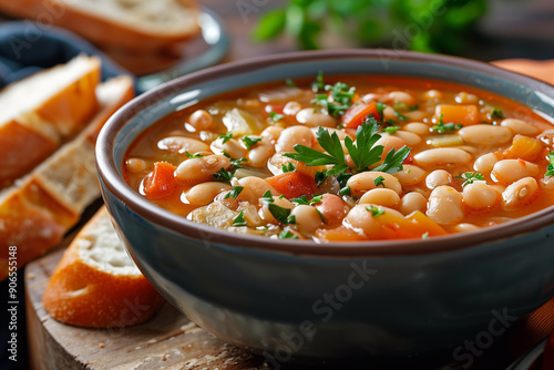 Greek bean soup Fasolada photo