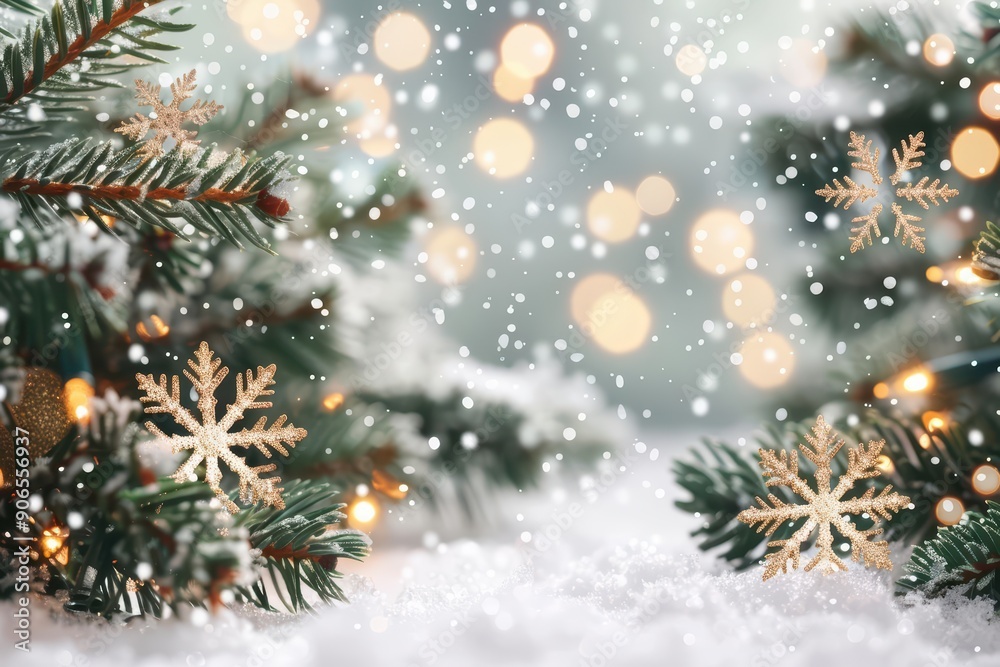 In a splash of holiday cheer, a Christmas banner card bursts with animated snowflakes and festive decorations In a splash of holiday cheer, a Christmas banner card bursts with animated snowflakes and festive decorations