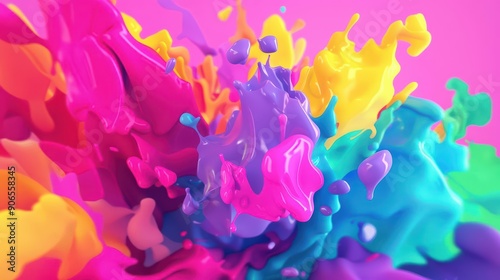 In an ultramodern setting, a supernatural explosion of vibrant colors adorns a birthday banner card