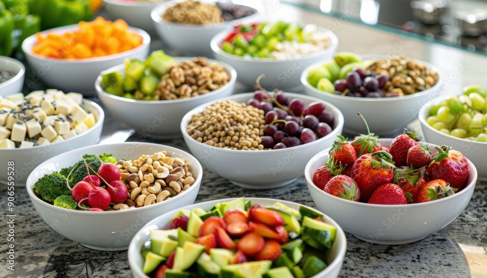 Fresh Salad Bar With Healthy Choices Fresh Salad Bar With Healthy Choices