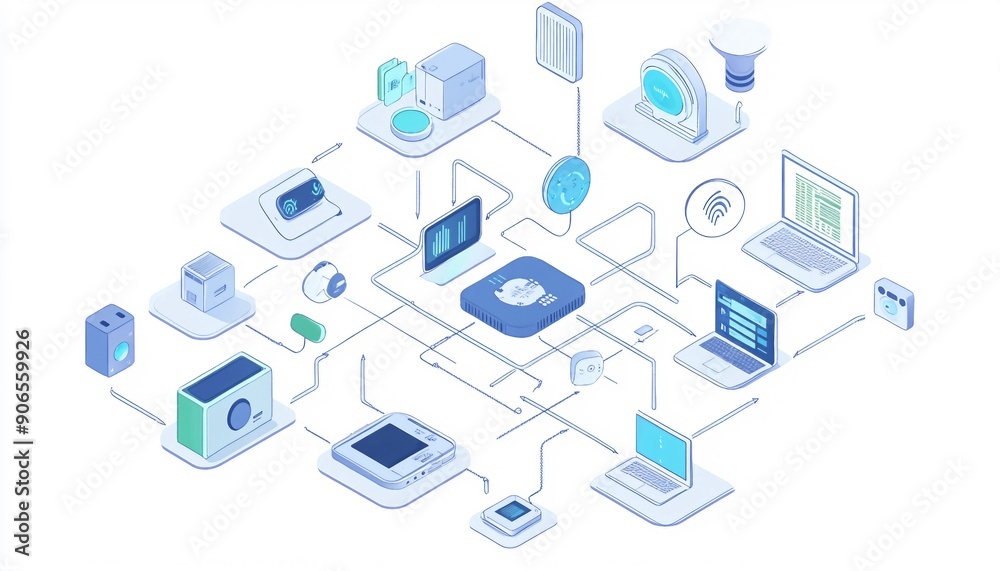IoT and Big Data: Interconnected Devices and Data Streams, central data system IoT and Big Data: Interconnected Devices and Data Streams, central data system