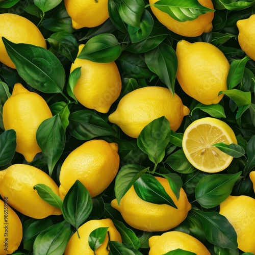 Seamless pattern of lemons ...