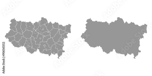 Tver Oblast map, administrative division of Russia. Vector illustration.