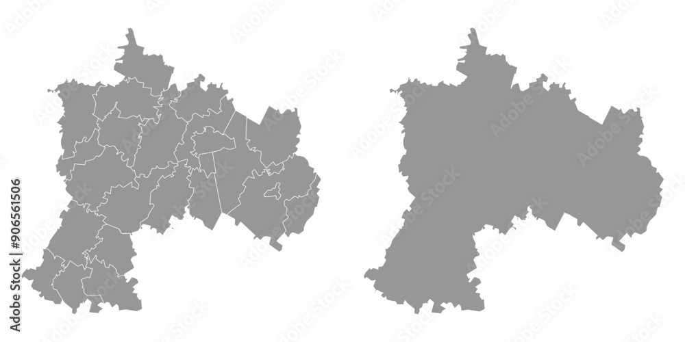 Fototapeta premium Ulyanovsk Oblast map, administrative division of Russia. Vector illustration.