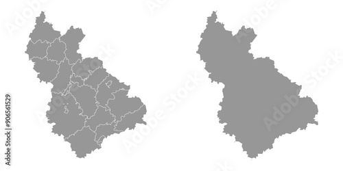 Vladimir Oblast map, administrative division of Russia. Vector illustration.