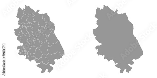Stavropol Krai map, administrative division of Russia. Vector illustration.