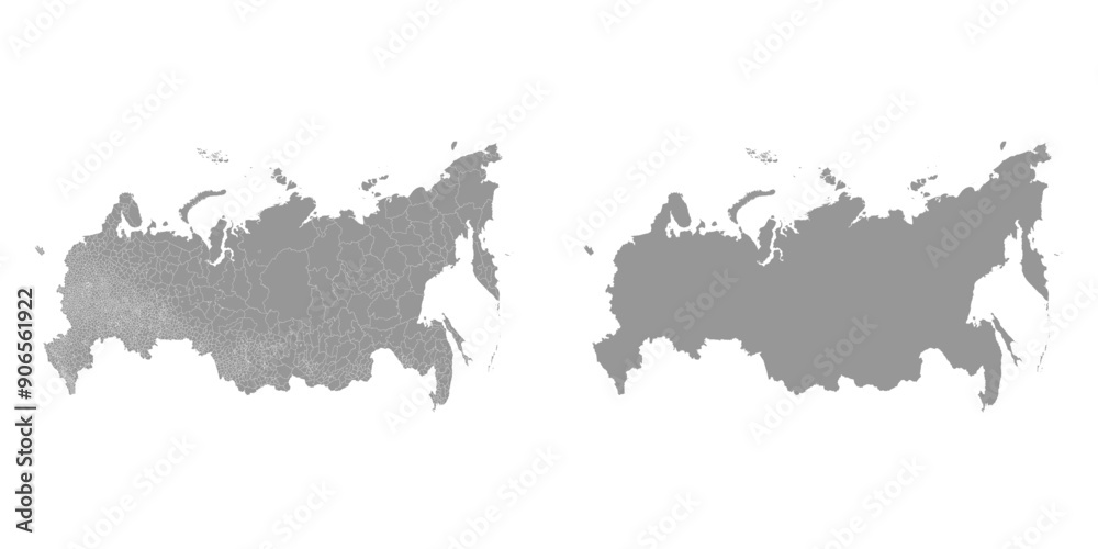 Obraz premium Russia map administrative divisions. Vector illustration.
