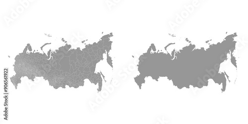 Russia map administrative divisions. Vector illustration.