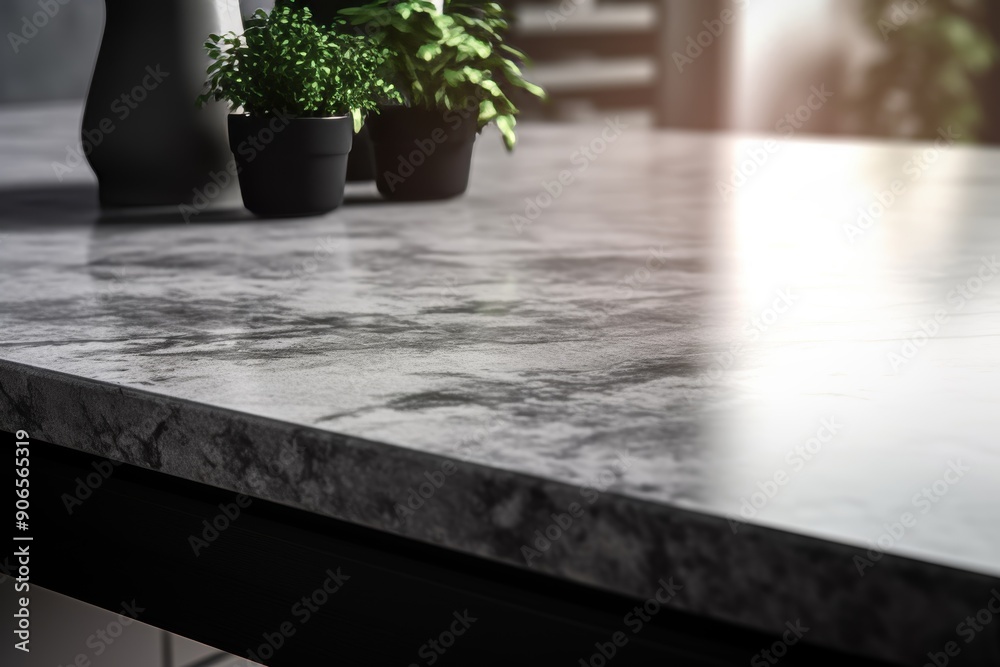 Modern kitchen countertops with stylish decor.
