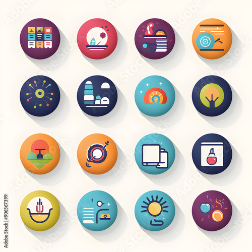 Set of Versatile Flat Icons for Various Concepts and Utilities