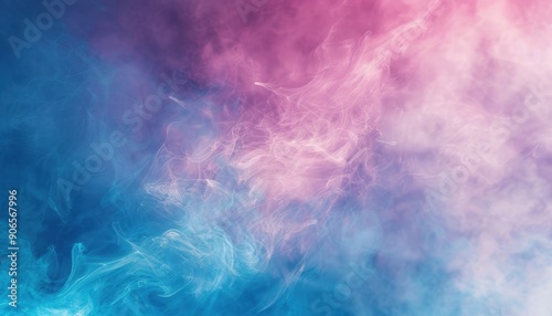 Abstract Blue and Pink Smoke Swirls Background