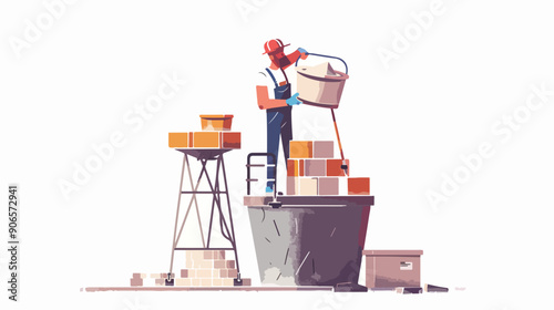 Tile Laying Renovation Works Landing Page Template. 