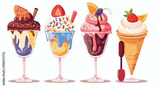 Ice Cream Landing Page Template. Sweet Dessert 