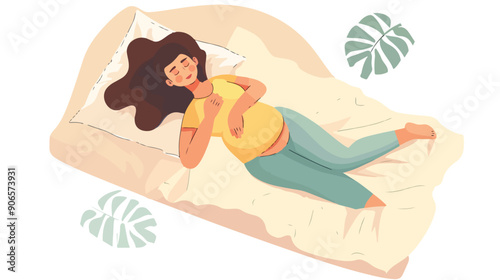 Sleeping Pregnant Woman With Customized Maternity 