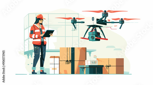 Female Operator Managing Modern Delivery System 