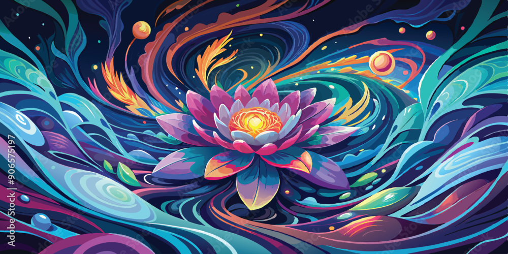 abstract floral background vector art illustration. AI GENERATED abstract floral background vector art illustration. AI GENERATED