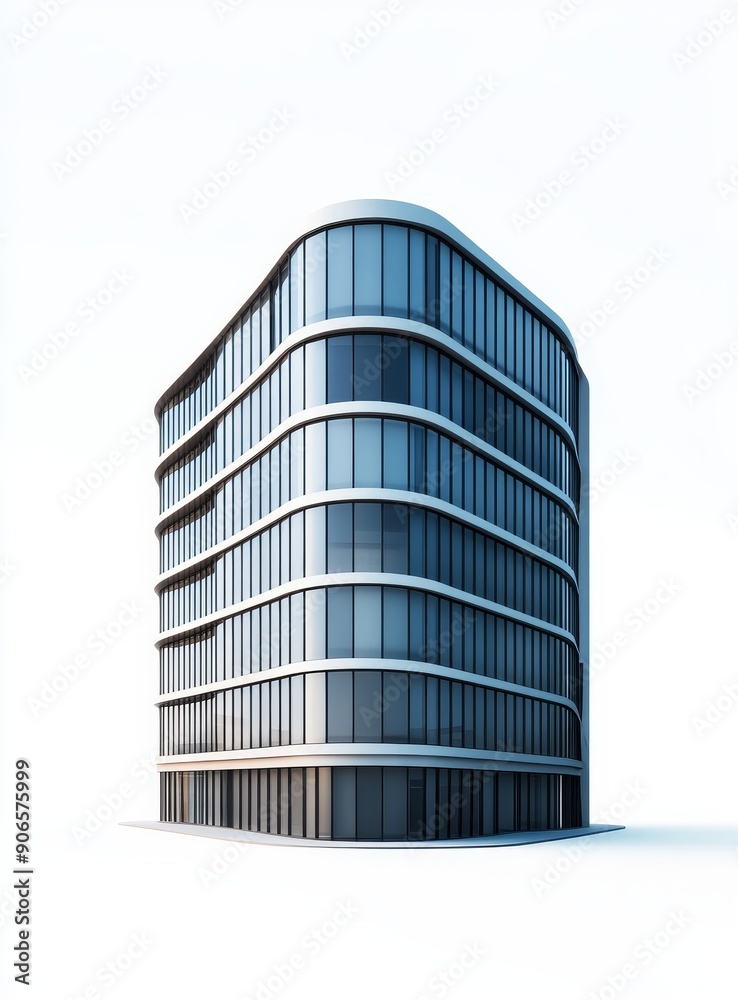 The modern business building is isolated on a transparent background The modern business building is isolated on a transparent background