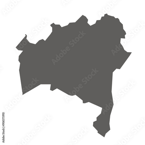 bahia State of Brazil vector map in gray color