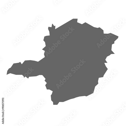Minas Gerais State of Brazil vector map in gray color