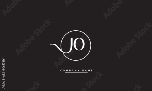 JO, OJ, J, O Abstract Letters Logo Monogram