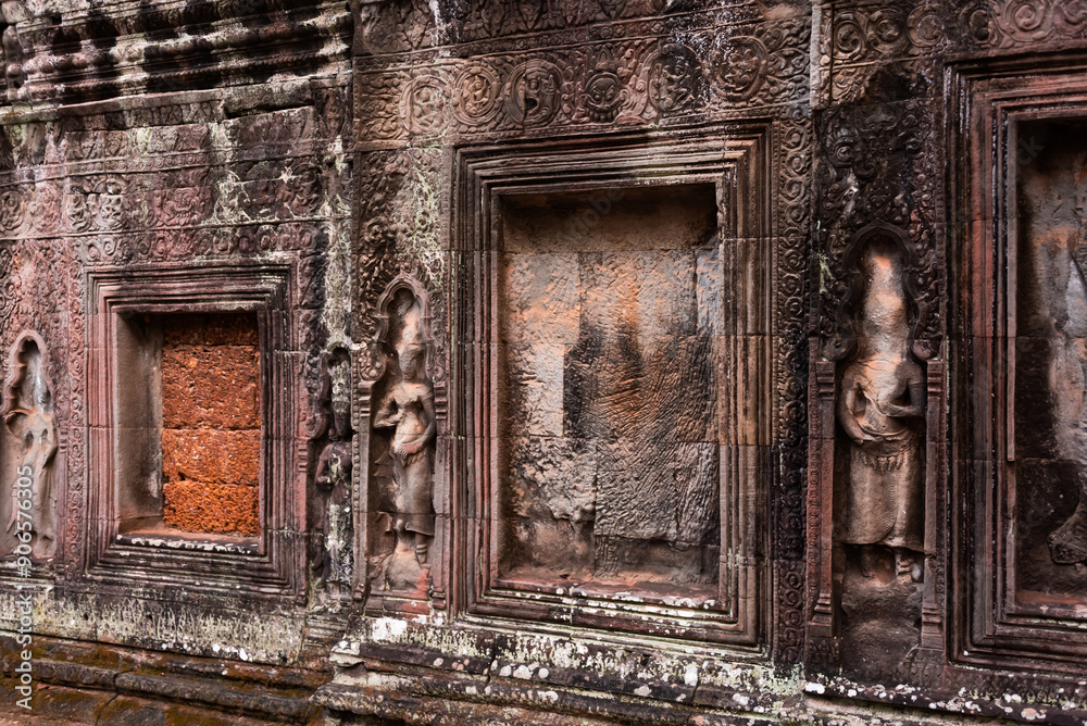 Angkor Thom, ancient temple ruins in Cambodia jungle Angkor Thom, ancient temple ruins in Cambodia jungle