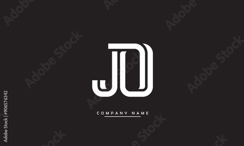 JO, OJ, J, O Abstract Letters Logo Monogram